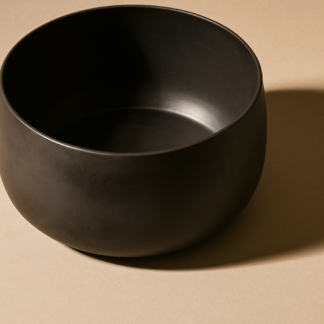 Matte Black Stoneware 9 Tall Serving Bowl