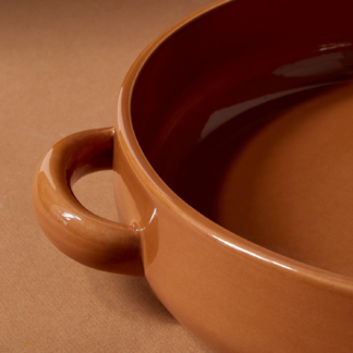 Stoneware Serving Plate w/Handles - Terracotta