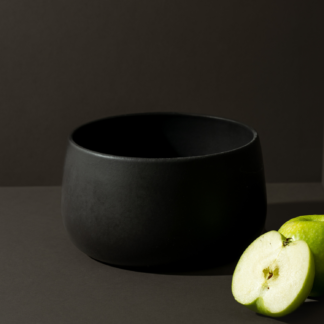 Matte Black Stoneware 6 Tall Serving Bowl