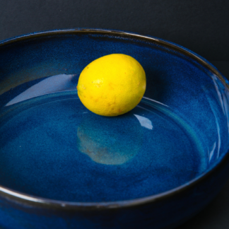 Stoneware 60oz Shallow Serving Bowl - Indigo