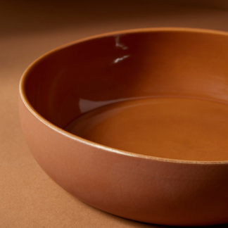 Stoneware 60oz Shallow Serving Bowl - Terracotta