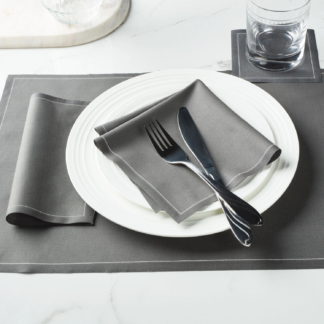 Reusable Grey Cotton Cocktail Napkins (50 pcs)