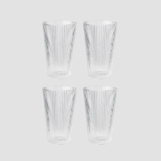 Crinkle 12oz Glass Tumbler Set of 4