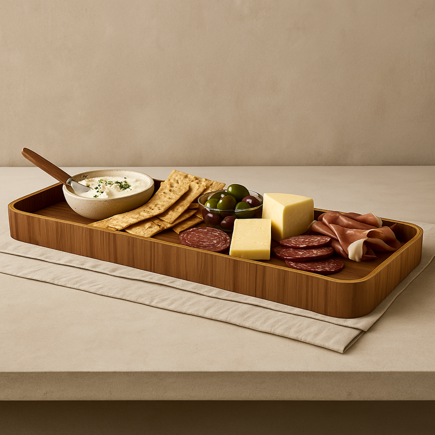 Walnut Appetizer Serving Tray - Image 3