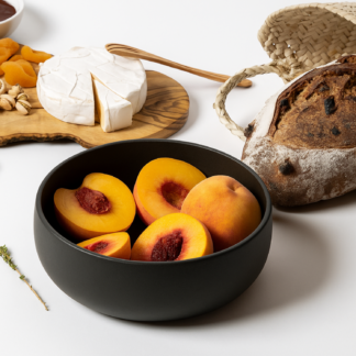 Black Stoneware Low Serving Bowl