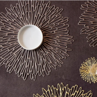 Chilewich Bloom Gunmetal 15 Placemat Set of 4