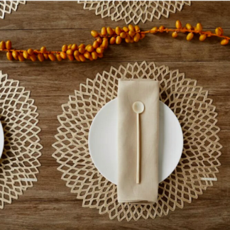 Chilewich Dahlia 14 Placemat Set of 4 - Champagne