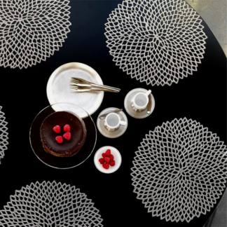 Chilewich Dahlia 14 Placemat Set of 4 - Gunmetal